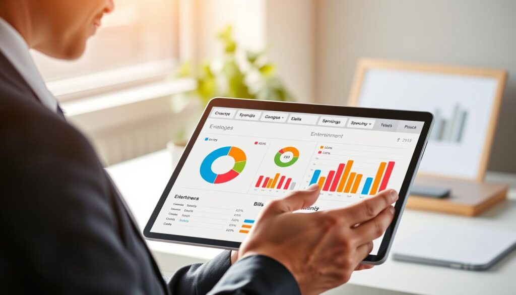 expense tracker software showing spending categories